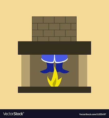 Flat on background of Santa Claus in vector image