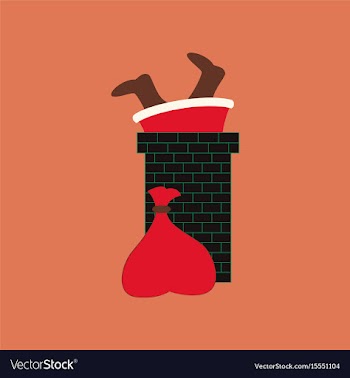 Flat on background of santa claus in vector image