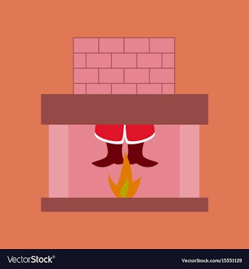 Flat on background of santa claus in vector image