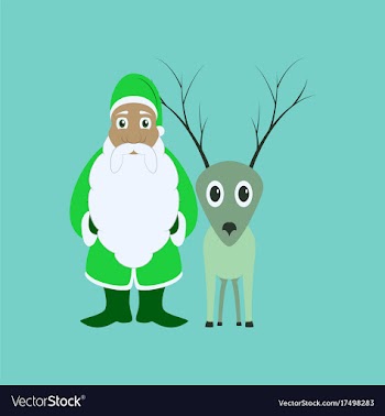 Flat on background of santa claus reindeer vector image