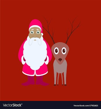 Flat on background of santa claus reindeer vector image