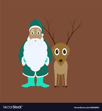 Flat on background of santa claus reindeer vector image
