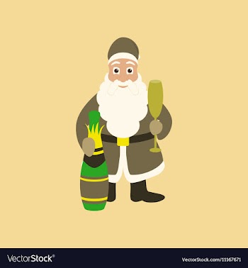 Flat on background of Santa Claus vector image