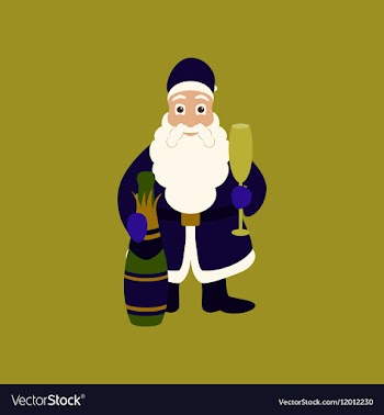 Flat on background of Santa Claus vector image