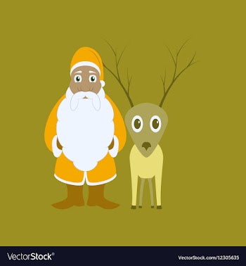 Flat on background of Santa Claus vector image