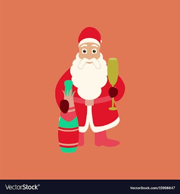 Flat on background of santa claus vector image