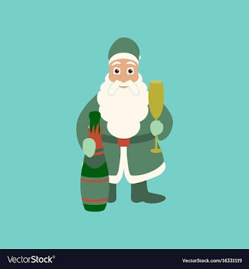 Flat on background of santa claus vector image
