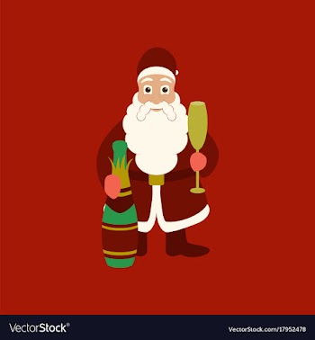 Flat on background of santa claus vector image