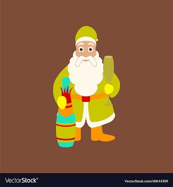 Flat on background of santa claus vector image