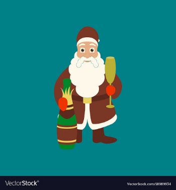 Flat on background of santa claus vector image