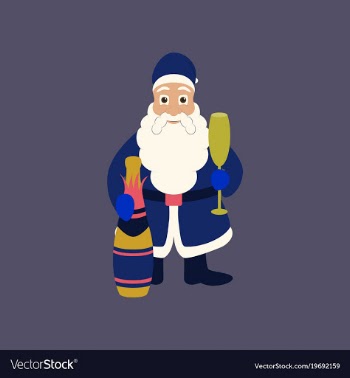 Flat on background of santa claus vector image