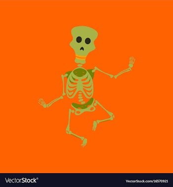 Flat on background of skeleton halloween monster vector image