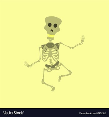 Flat on background of skeleton halloween monster vector image