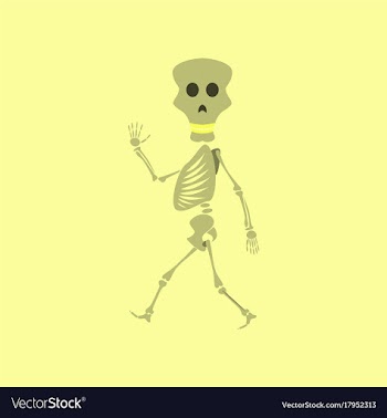 Flat on background of skeleton halloween monster vector image