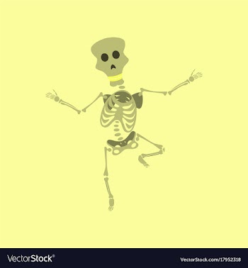 Flat on background of skeleton halloween monster vector image