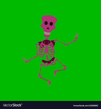 Flat on background of skeleton vector image