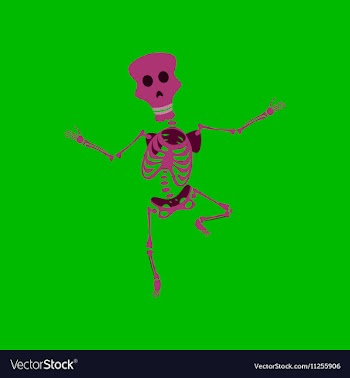 Flat on background of skeleton vector image