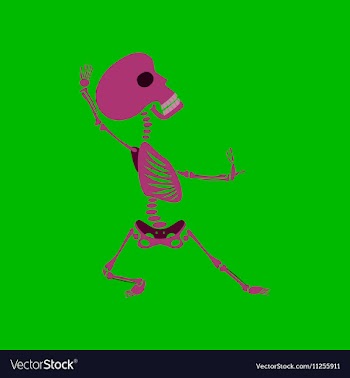 Flat on background of skeleton vector image