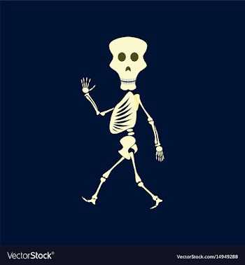 Flat on background of skeleton vector image