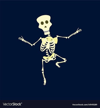 Flat on background of skeleton vector image