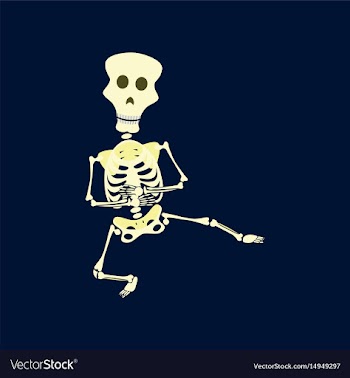 Flat on background of skeleton vector image