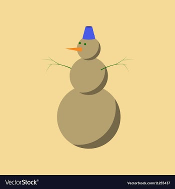 Flat on background of snowman vector image