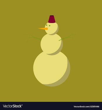 Flat on background of snowman vector image