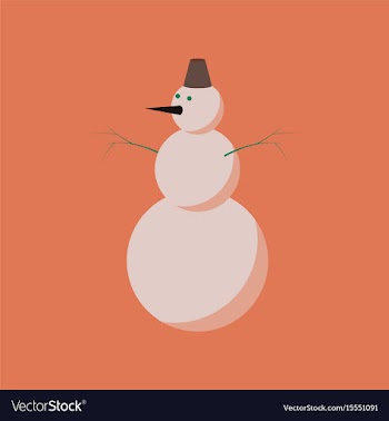 Flat on background of snowman vector image