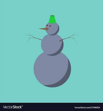 Flat on background of snowman vector image