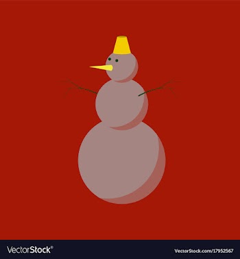 Flat on background of snowman vector image
