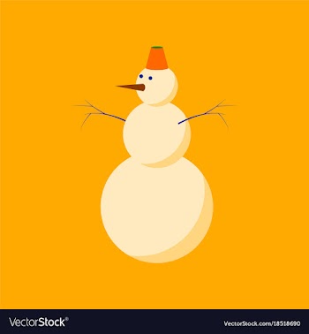 Flat on background of snowman vector image