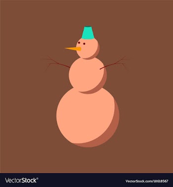Flat on background of snowman vector image