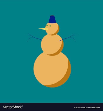 Flat on background of snowman vector image