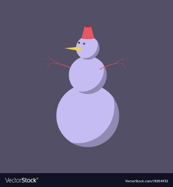 Flat on background of snowman vector image
