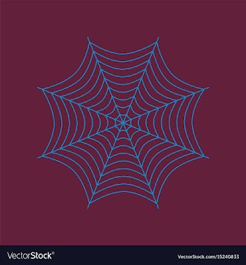 Flat on background of spider web vector image