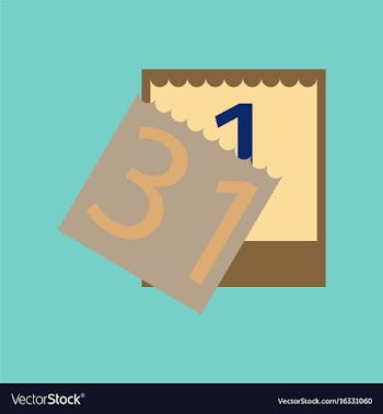 Flat on background of tear-off calendar vector image