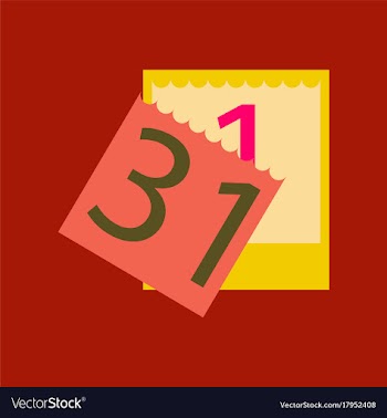 Flat on background of tear-off calendar vector image