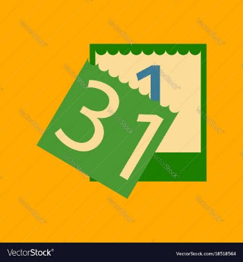 Flat on background of tear-off calendar vector image