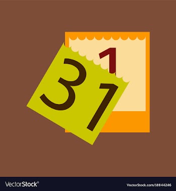 Flat on background of tear-off calendar vector image