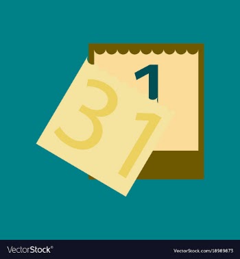 Flat on background of tear-off calendar vector image