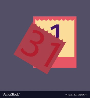 Flat on background of tear-off calendar vector image