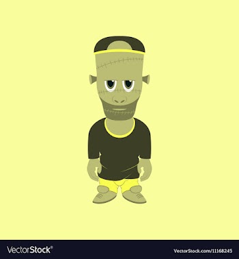 Flat on background of zombie men vector image