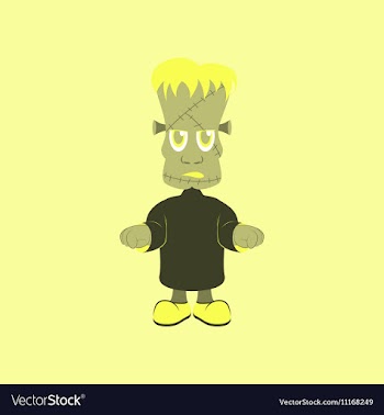 Flat on background of zombie men vector image