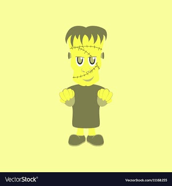 Flat on background of zombie men vector image