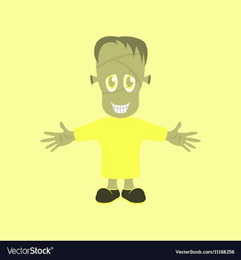 Flat on background of zombie men vector image