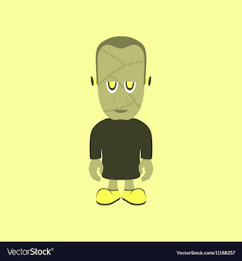 Flat on background of zombie men vector image