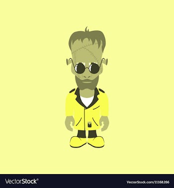 Flat on background of zombie men vector image