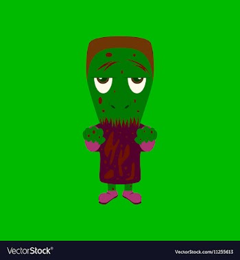 Flat on background of zombie men vector image