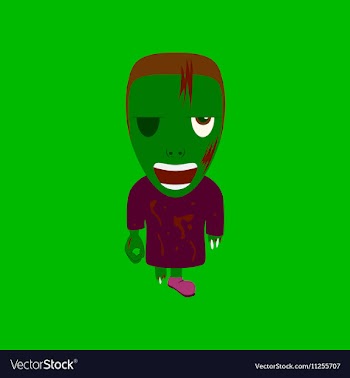 Flat on background of zombie men vector image