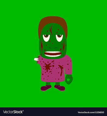 Flat on background of zombie men vector image